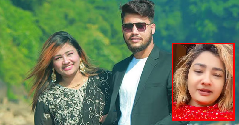 ১৭ মামলার আসামি সন্ত্রাসী সাজ্জাদের সাথে স্ত্রী তামান্না। ইনসেটে ভাইরাল ভিডিও থেকে নেওয়া ছবি।