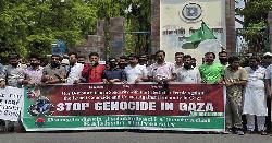 গাজায় গণহত্যার প্রতিবাদে রাবি ছাত্রদলের সংহতি কর্মসূচি