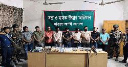 মাগুরায় যৌথ বাহিনীর অভিযানে অস্ত্র-মাদকসহ ৯ জন গ্রেফতার 