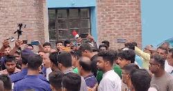 অগ্নিসংযোগে ক্ষতিগ্রস্ত থানার সংস্কারের পর উদ্বোধনী অনুষ্ঠানে হট্টগোল