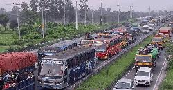 ঢাকা-টাঙ্গাইল-যমুনা সেতু মহাসড়কে ২২ কিলোমিটার যানজট
