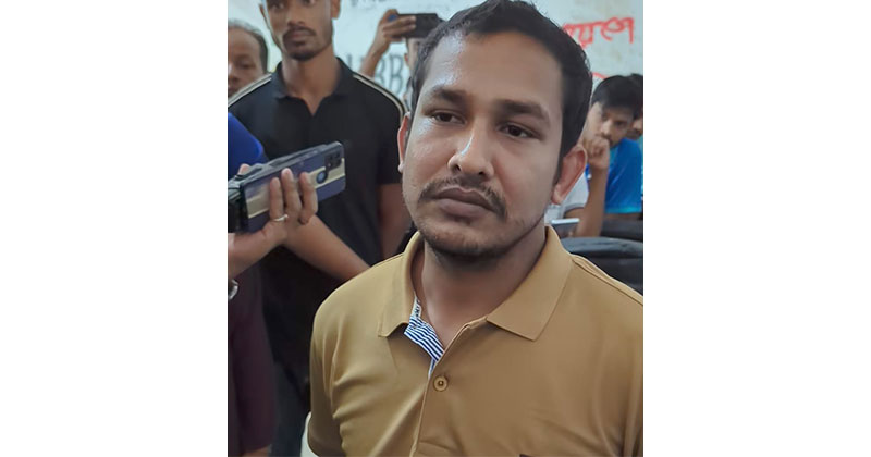 আটক ছাত্রলীগ নেতা আল-আমিন।