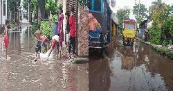 টানা বৃষ্টিতে জলাবদ্ধতায় মৎস্য শিকার, মাদারীপুর শহর কার্যত প্রায় অচল