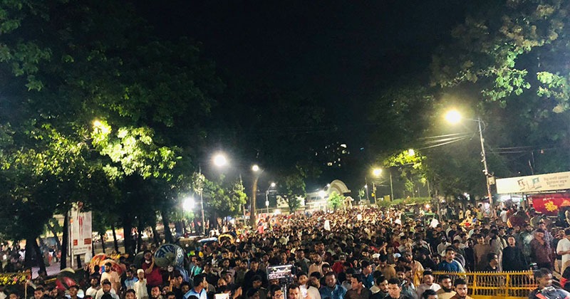 গোপালগঞ্জে এনসিপি নেতাকর্মীদের ওপর আওয়ামী লীগের হামলার প্রতিবাদে ছাত্রশিবির এই সমাবেশের আয়োজন করে
