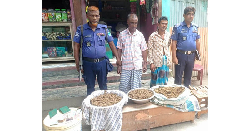দেশীয় অস্ত্র ও মাদকসহ আটক ২