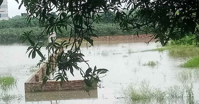 ১০০ বিঘা জমির আম বাগানের ব্যাপক ক্ষয়ক্ষতির সম্ভাবনা দেখা দিয়েছে। 