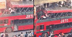 ফার্মগেটে এলিভেটেড এক্সপ্রেসওয়ের পিলারে বিআরটিসি বাসের ধাক্কা
