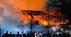 সেনবাগের সেবারহাটে ভয়াবহ আগুন, পুড়ে ছাই ৩০টি দোকান
