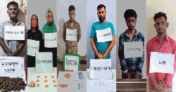 চাঁদপুরে যৌথ বাহিনীর অভিযানে চার মাদক কারবারিসহ গ্রেপ্তার ৬