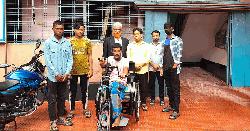প্রতিবন্ধী সেবা ও সাহায্য কেন্দ্রের ট্রাইসাইকেল পেয়ে খুশি প্রতিবন্ধী নূর ইসলাম