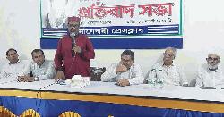 সাংবাদিক তুহিন হত্যাসহ সারাদেশে সাংবাদিক নির্যাতনের প্রতিবাদে নাগেশ্বরীতে সভা