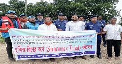 পাংশায় নিষিদ্ধ চায়না দুয়ারি জাল আগুনে পুড়িয়ে ধ্বংস