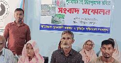 মিঠাপুকুরে ভুল দাগে বাড়িঘর উচ্ছেদের অভিযোগে গৃহহারাদের সংবাদ সম্মেলন