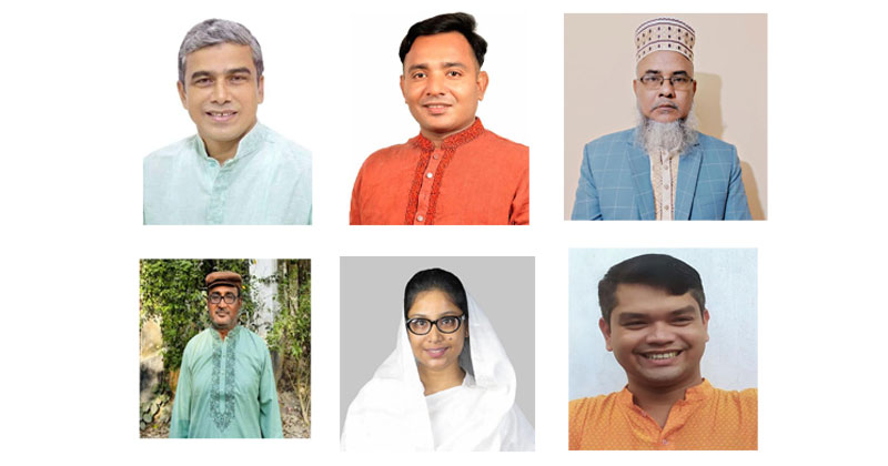 ১. ফরহাদ হোসেন আজাদ ২. মাসুদ রানা রিয়াজ ৩. সফিউল্লাহ সুফি ৪. এমরান আল আমিন ৫. তাসমিয়া প্রধান জুঁই ৬. মীর আমির হোসেন আমু