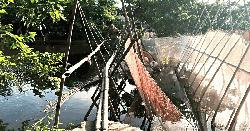মতলবে রাস্তা ভাঙনে দুর্ভোগ, বাঁশের সাঁকোই একমাত্র ভরসা