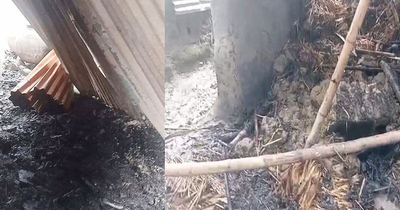 পাঁচবিবিতে কৃষকের বাড়িতে আগুন