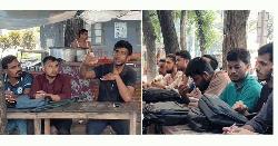 চায়ের দোকানে ক্লাস নিলেন রাবি অধ্যাপক 