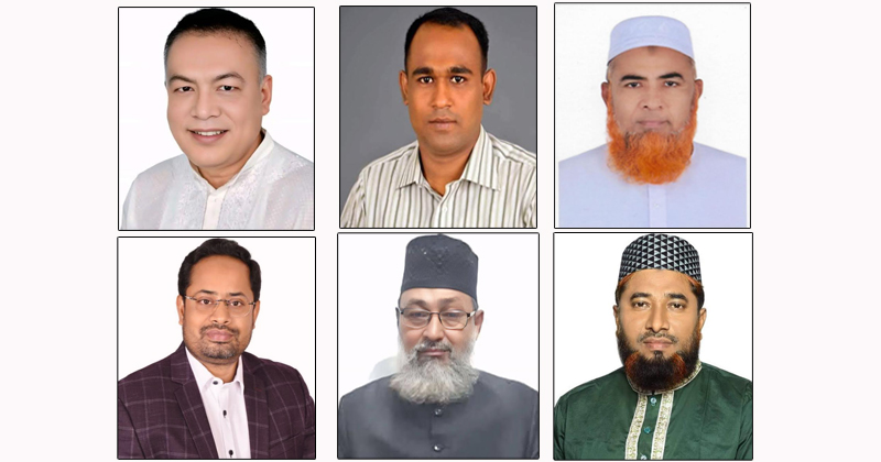 ১. শহীদুল আলম ২. মির্জা ইয়াছিন আলী ৩. কাজী আলাউদ্দিন ৪. আইয়ুব হোসেন মুকুল ৫. মুহাদ্দিস রবিউল বাশার ৬. আজিজুর রহমান