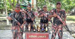 সাতক্ষীরা সীমান্তে মদসহ ২২ লাখ টাকার মালামাল জব্দ  