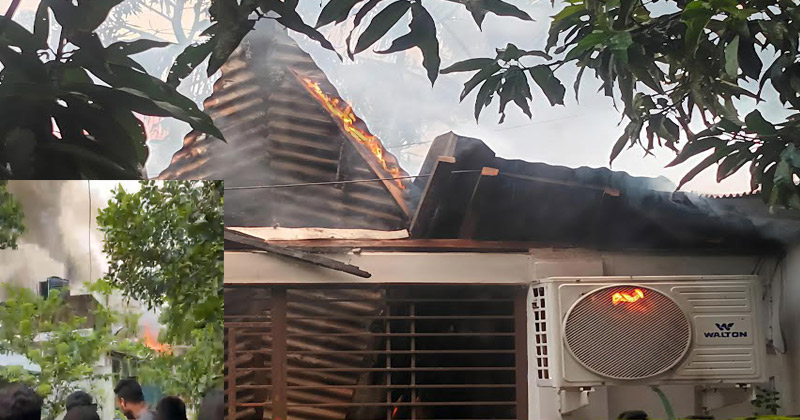 দুটি ঘর সম্পূর্ণ ভস্মীভূত হয়েছে