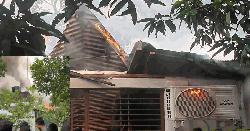 তিতাসে বজ্রপাতে দুটি বসতঘর ভস্মীভূত