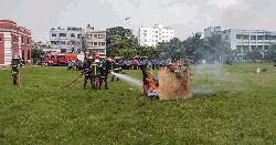 পাবনায় ভূমিকম্প ও অগ্নিকাণ্ড মহড়া অনুষ্ঠিত 