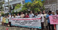 সুন্দরবন উপকূলীয় এলাকায় চায়না দুয়ারি জাল নিষিদ্ধের দাবিতে মানববন্ধন