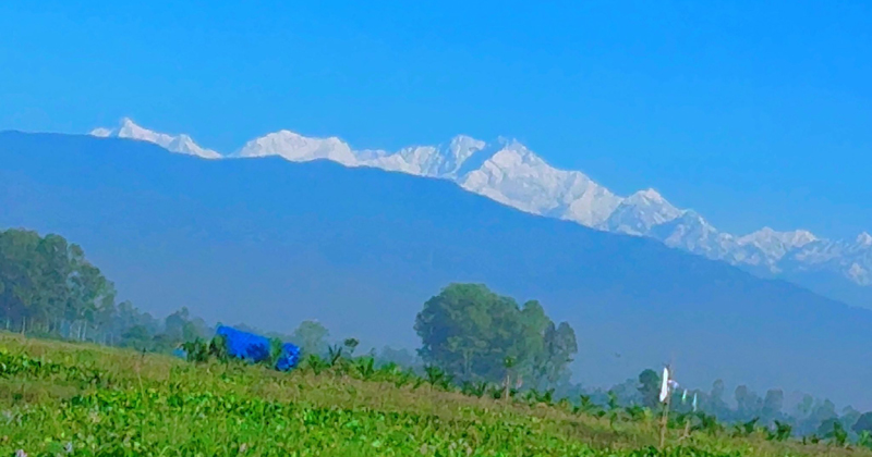 নীল আভায় শ্বেতশুভ্র কাঞ্চনজঙ্ঘা