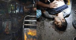 মিরপুর বেড়িবাঁধে বাসে অগ্নিকাণ্ডে নিহত এক