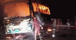 বরগুনায় বাসে অগ্নিসংযোগ