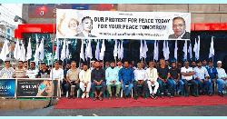 শান্তির বার্তা তুলে ধরে অবস্থান নিল যুবদল, স্বেচ্ছাসেবক দল ও ছাত্রদল