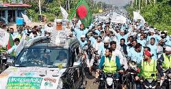 কুমিল্লা-৯ আসনের জামায়াত প্রার্থীর মোটরসাইকেল শোভাযাত্রা 