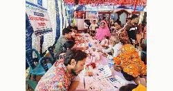 সিংড়ায় ১৮ বছর ধরে দুর্গাপূজায় ফ্রি মেডিকেল ক্যাম্প, চিকিৎসা পেলেন ৩ হাজার রোগী